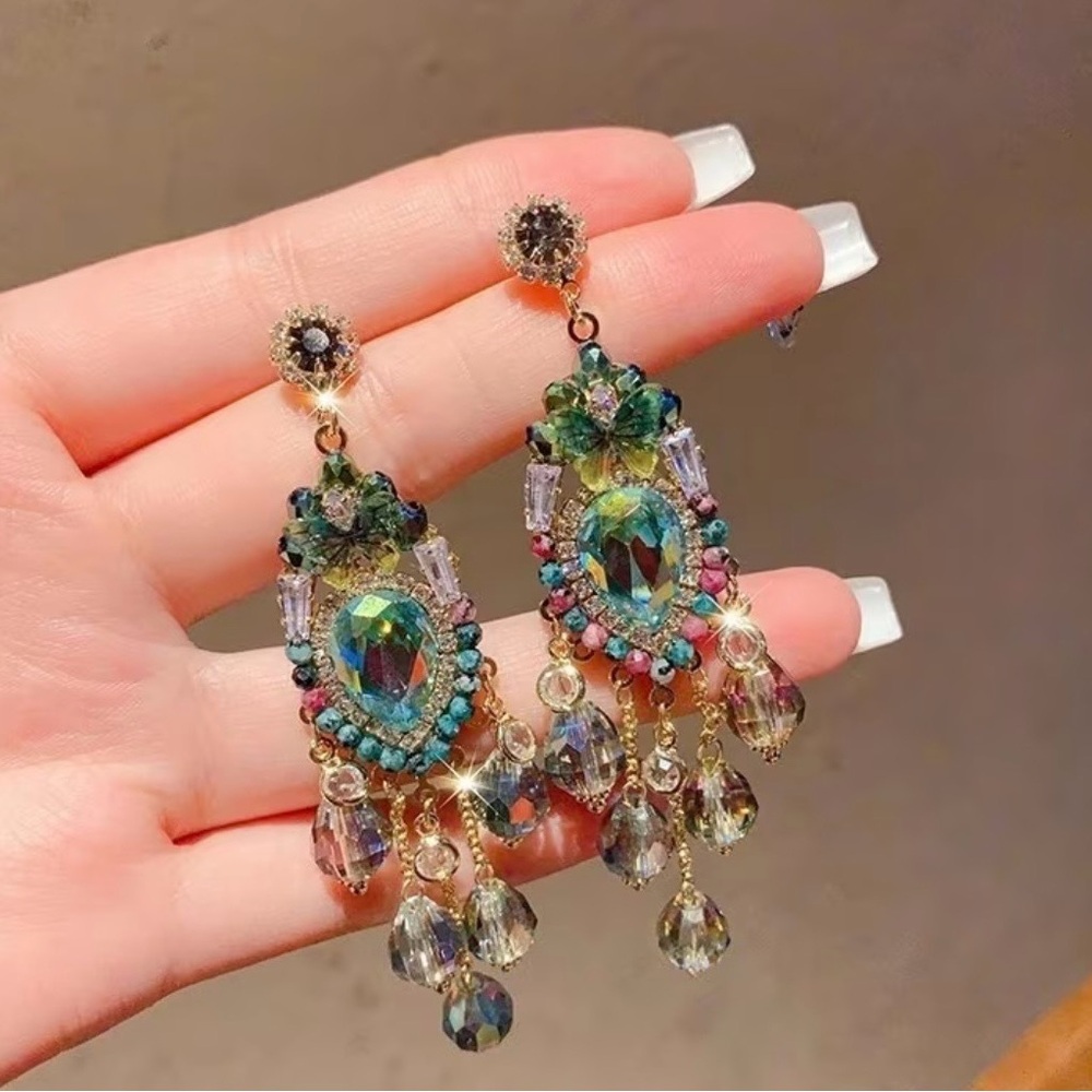 Vibrant Crystal Dangle Earrings